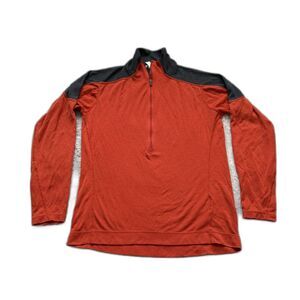 SMARTWOOL MERINO WOOL ORANGE HALF ZIP PULLOVER JACKET MENS MEDIUM